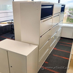 White 5 Drawer Metal Lateral File Cabinet